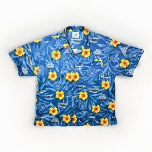 AE Sport Hawaiian Shirt United States Navy Men’s XL Made In USA